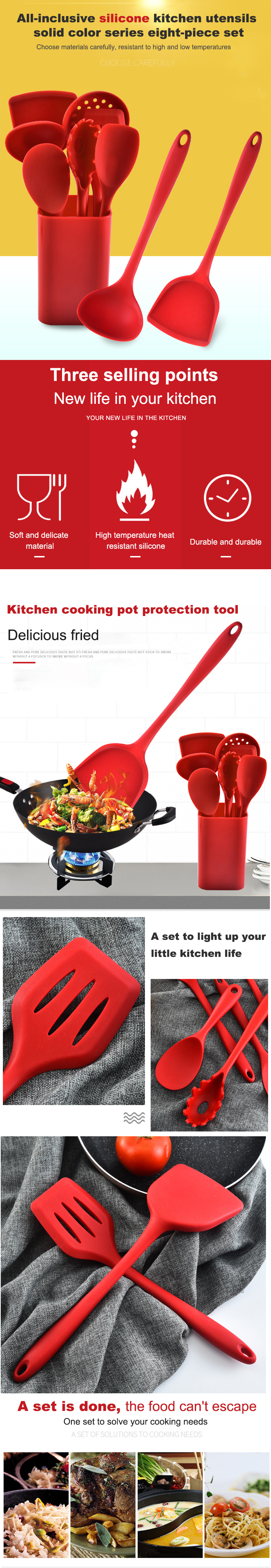 silicone kitchen utensil set