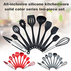 10Pcs Kitchen Utensil set Cookware Set Nonstick Silicone Spatula Spoon Oil Brush Heat Resistant Silicone Cooking Utensils set