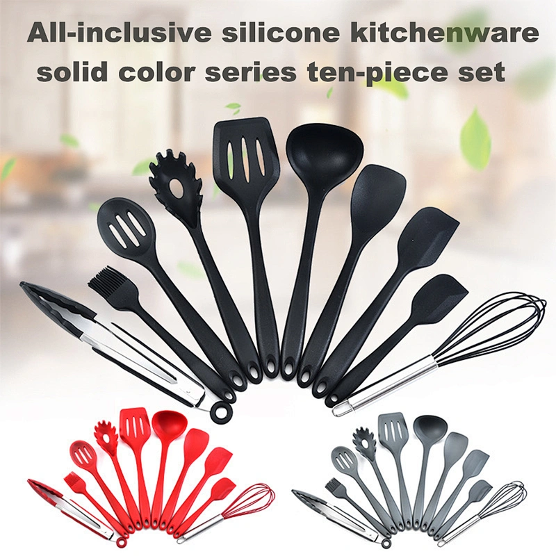 10Pcs Kitchen Utensil set Cookware Set Nonstick Silicone Spatula Spoon Oil Brush Heat Resistant Silicone Cooking Utensils set