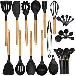 23 pcs Non-Stick Silicone Cooking Kitchen Utensils Spatula Set with Holder Silicone Kitchen Cooking Utensil Set