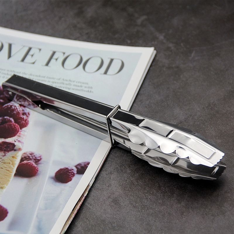 Amazon Hot Sale Cooking Tong for Barbecue BBQ Grill food clip  Food Grade Stainless Steel Kitchen Tongs