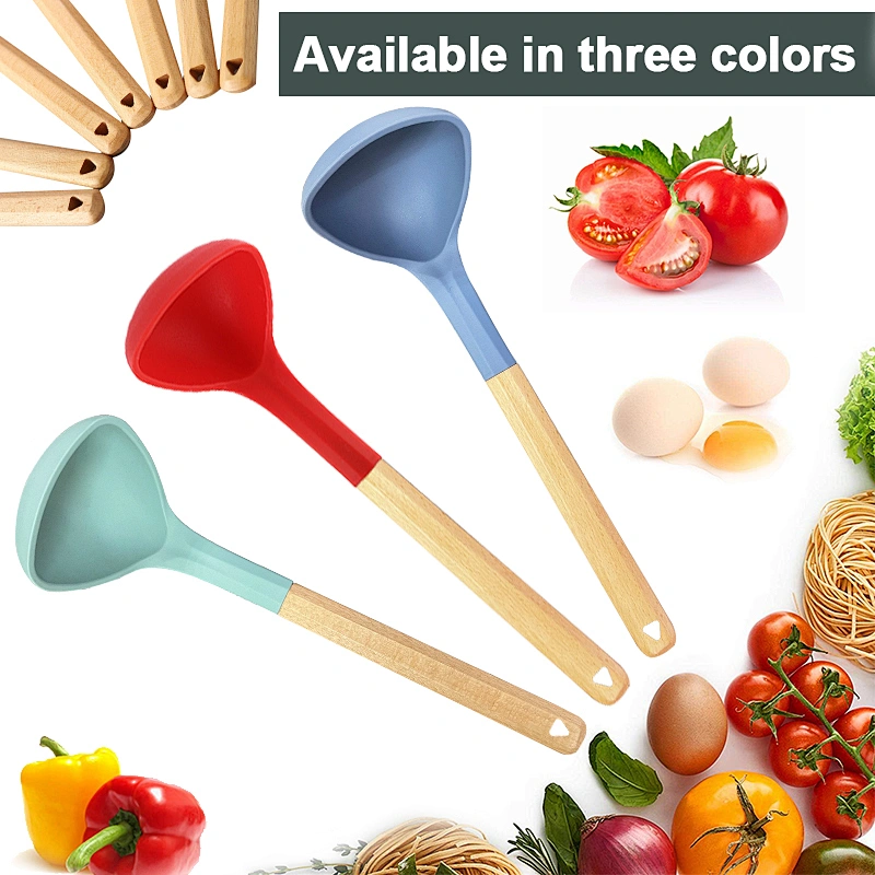 Kitchen Utensil Set Silicone Soup Ladle Kitchen Cooking Serving Spoon High Heat Resistant Silicone Kitchen Ladle
