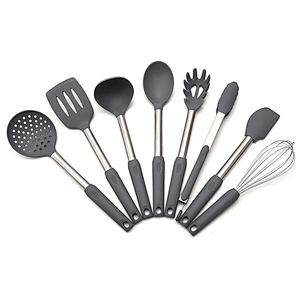 9 pcs kitchen accessories Stainless steel handle kitchenware utensil set cozinh Cookware Set silicone cooking utensils set