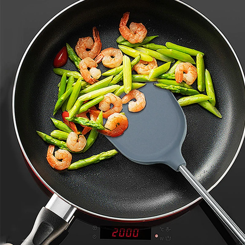 8Pcs Kitchen Cooking Tools with Stainless Steel Handle Kitchen Cookware Set Silicone Cooking Utensils Set with Holder