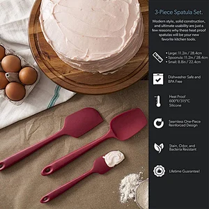 3 Piece Silicone Spatula Set Kitchen Gadget Non Scratch Scraper Spatulas Cookware set Heat Baking Silicone Kitchen Utensil Set