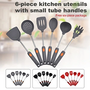 6 pcs stainless steel cookware sets camping kitchenware kitchen accessories gadgets silicone cooking utensils set