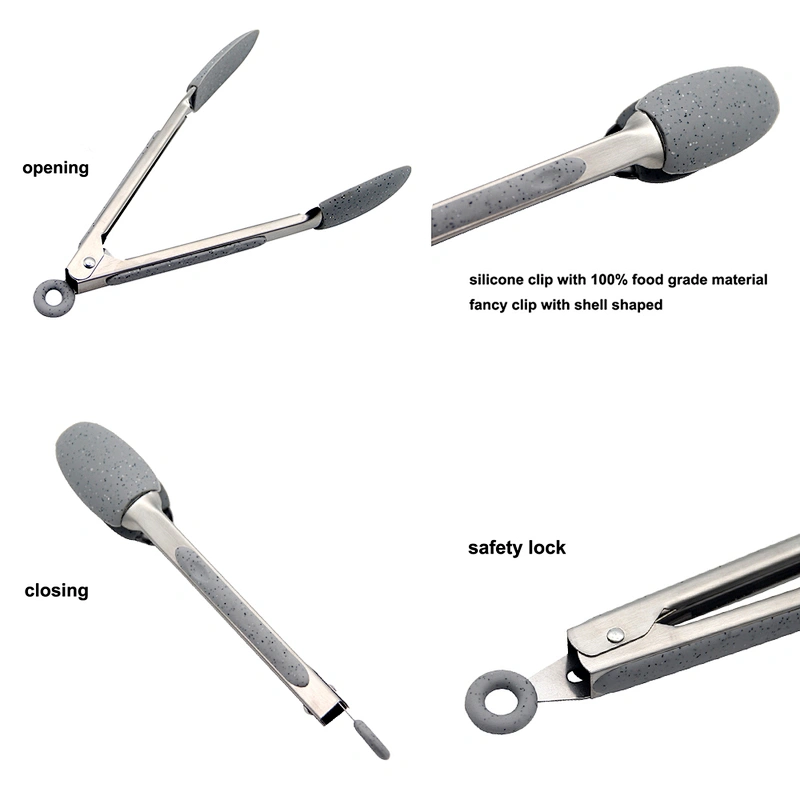Wholesales Factory BBQ Tool Food Tong With Silicone