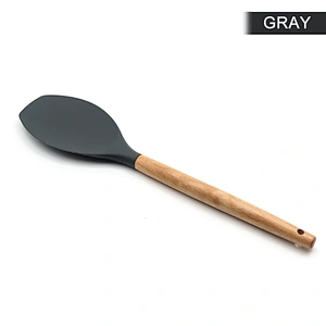 Heat Resistant Silicone Spoonula Spatula Spoon food grade Kitchen silicone salad spoon Non Stick Rubber Cooking Utensil