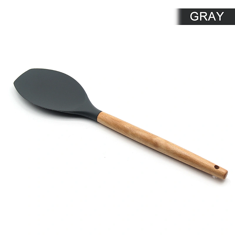 Heat Resistant Silicone Spoonula Spatula Spoon food grade Kitchen silicone salad spoon Non Stick Rubber Cooking Utensil