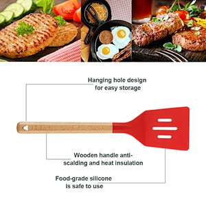 Amazon Hot Sale Food Grade Kitchen Turner Kitchen accessories Non-Stick heat resistant Cooking Utensils Silicone Turner