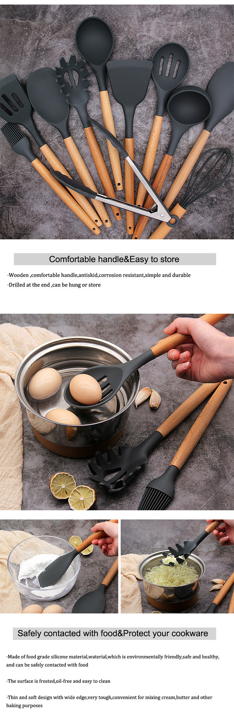 Silicone Cooking Kitchen Utensils