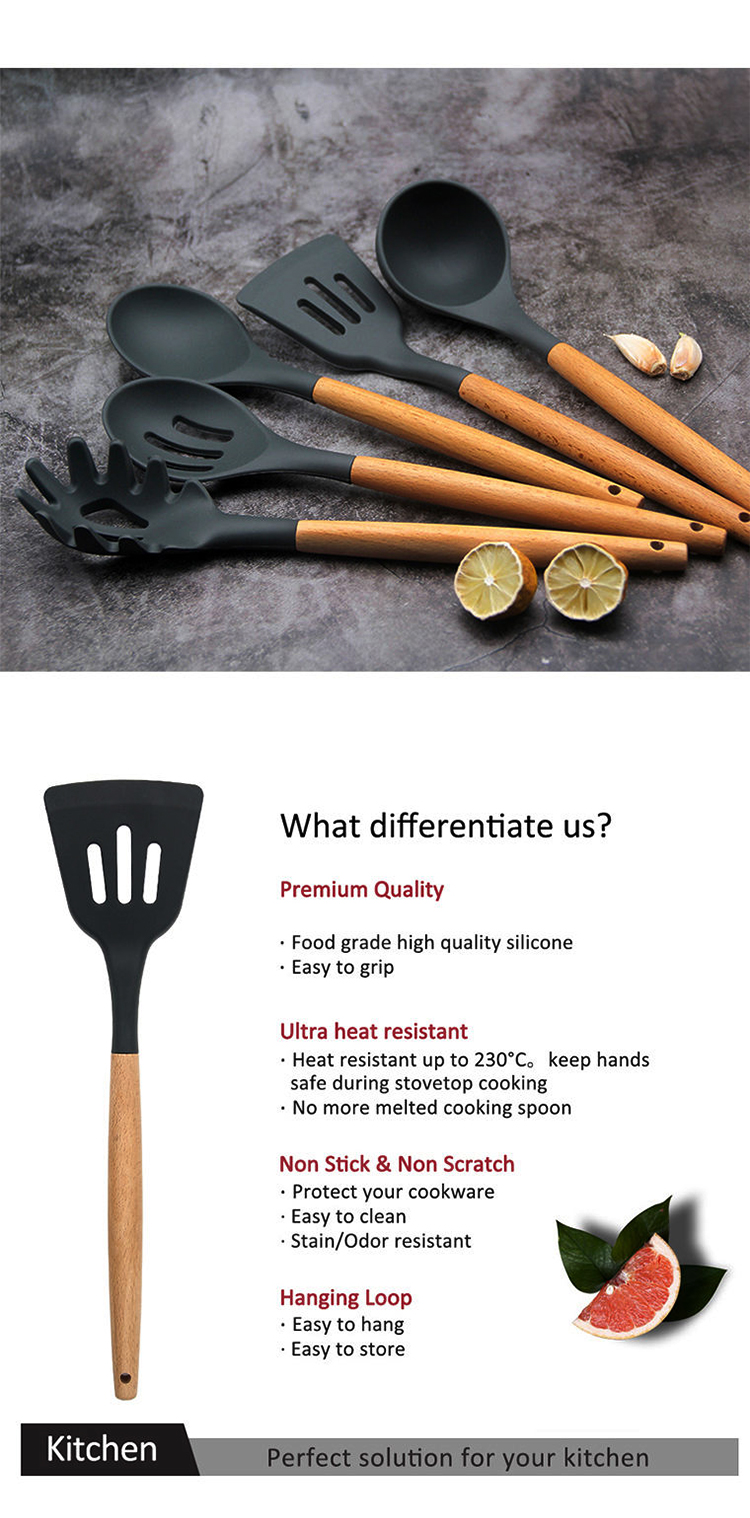 Silicone Cooking Kitchen Utensils