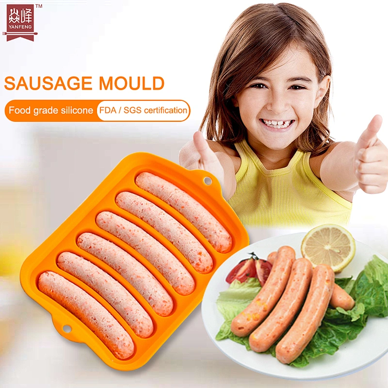 Hot Selling Food Grade hot dog silicone sausage stuffing machine maker mold Baking Tools DIY Silicone Hot Dog Mold