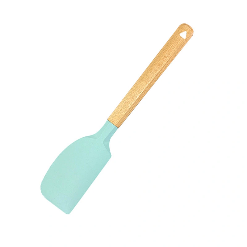 Non-stick silicone spatula Non-Stick Cookware Heat Resistant Kitchen Cooking Utensil Silicone Spatula with Wooden Handle