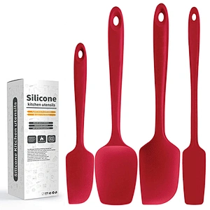 4 pcs Silicone Spatula Set Heat Resistant Nonstick Small and Large Kitchen Spatulas cookware sets Kitchen Utensil Set