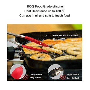 Premium Kitchenware Baking Tool Silicone Tongs for BBQ
