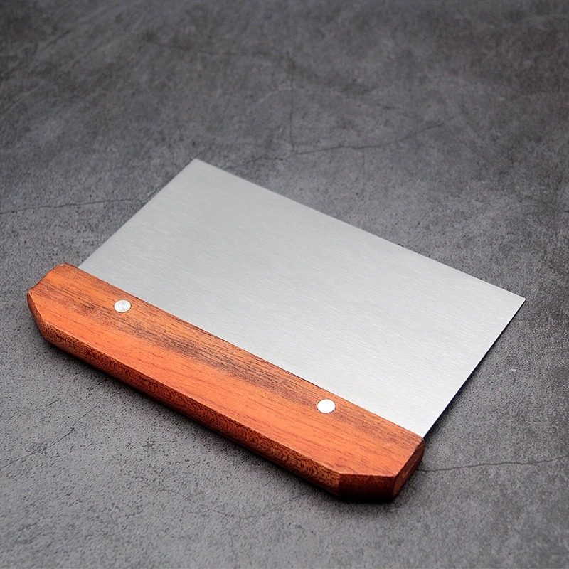 Bakeware Tools Wooden Handle Pastry Scraper and Cutter Stainless Steel Bread Dough Cutter Cake Spatula Tool Kitchen Gadget