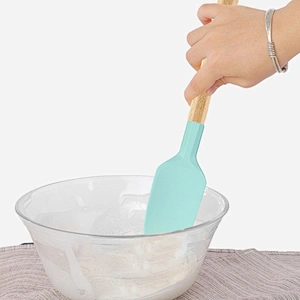 Amazon Hot Selling Kitchen Baking Tools Mixing Shovel Nonstick Heat Resistant Silicone Cooking Spoon Spatula Spoon