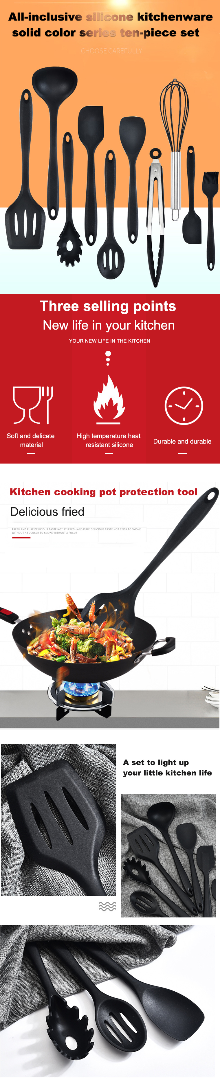 silicone kitchen utensil set