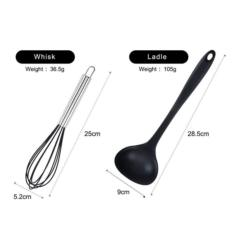 10Pcs Kitchen Utensil set Cookware Set Nonstick Silicone Spatula Spoon Oil Brush Heat Resistant Silicone Cooking Utensils set