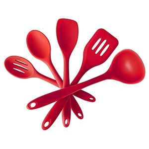 5-Piece Silicone Kitchen Utensil Set One Piece Design Spatulas and Mixing Spoons Silicone Cooking Kitchen Utensil set