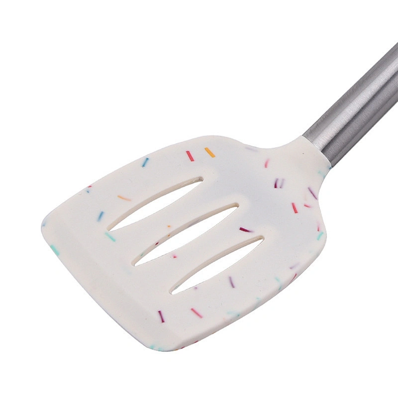 Silicone Kitchenware Cooking Utensils Set Non-stick Cookware Spatula Silicone Kitchen Utensil set with Stainless Steel Handle