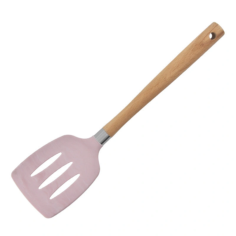 Camping CookWare Kitchen Accessories cooking utensil Tools Set Silicone Kitchen Utensils set with Wooden handle