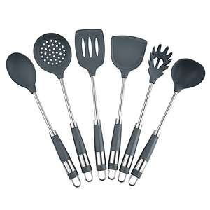 Silicone Kitchen Accessories Cooking utensil Tools cookware sets Cocina kitchen cooking utensils set With stainless steel Handle