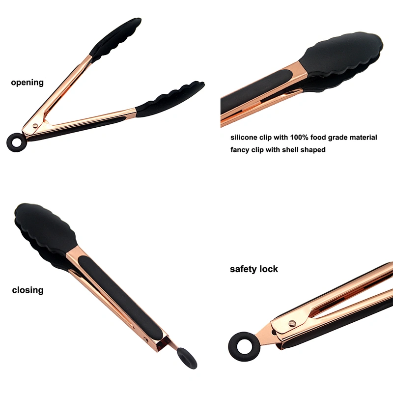 Factory Supply Food Tong BBQ Cooking Tool Stainless Steel Food Tong