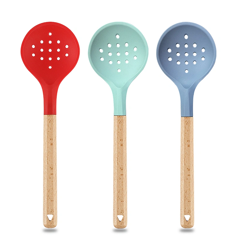 Kitchen Strainer Ladle Slotted Spoon High Heat Resistant Non Stick Cooking Slotted Skimmers For Draining & Frying