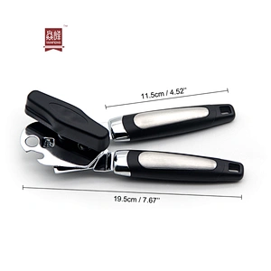 Comfortable grips safety stainless steel black manual can opener