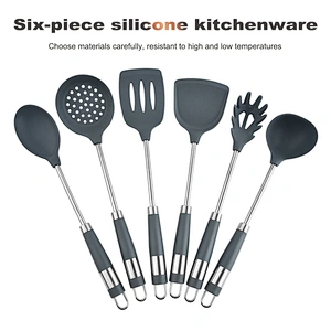 Silicone Kitchen Accessories Cooking utensil Tools cookware sets Cocina kitchen cooking utensils set With stainless steel Handle