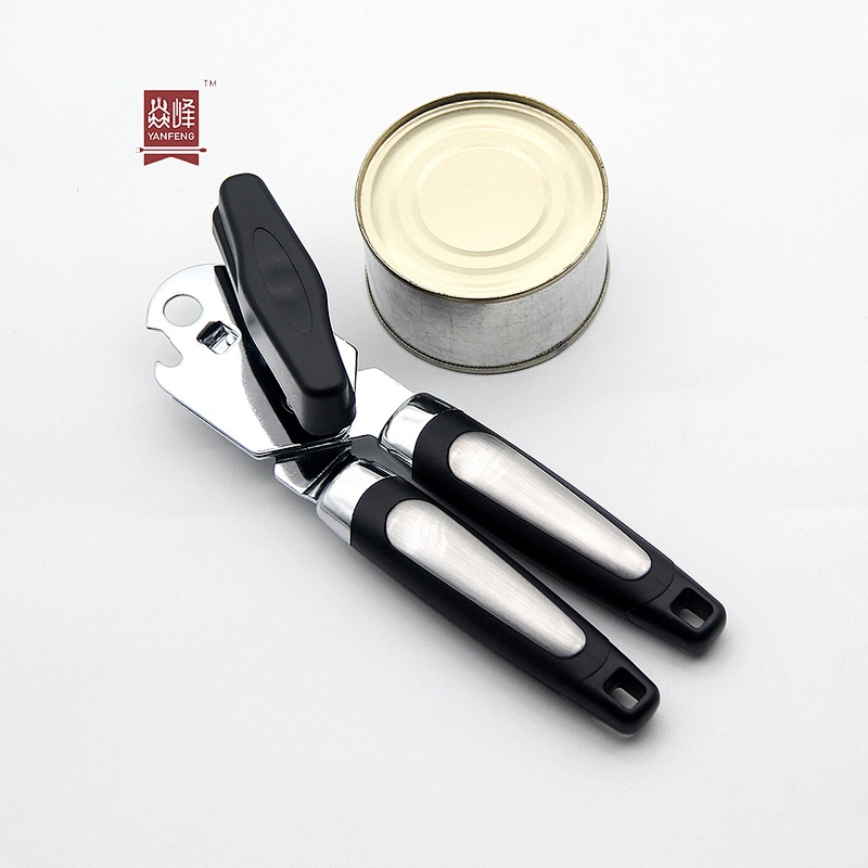Comfortable grips safety stainless steel black manual can opener