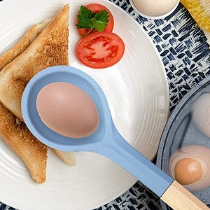2022 Heat Resistant Non Stick Cooking Utensil Mixing spoon Silicone Wood Handle Kitchen Slotted Spoon
