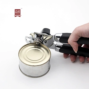Comfortable grips safety stainless steel black manual can opener