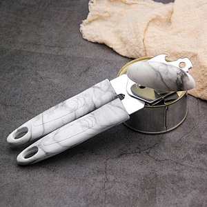 YF Portable Kitchen Gadgets Stainless Steel Marble Manual Can Opener Fit for Various Cans Tin Opener