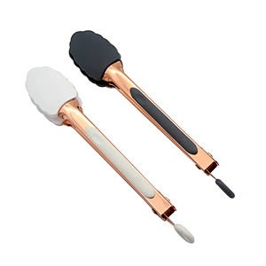 Wholesale Custom Logo Food Grade 430 Stainless Steel Handle Barbecue Grill BBQ Silicone Kitchen Food Tongs