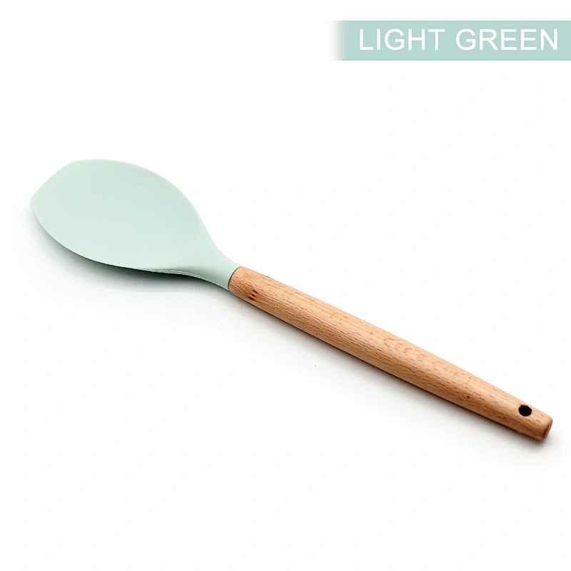 Heat Resistant Silicone Spoonula Spatula Spoon food grade Kitchen silicone salad spoon Non Stick Rubber Cooking Utensil
