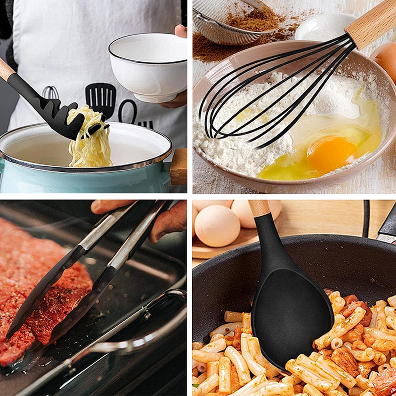 23 pcs Non-Stick Silicone Cooking Kitchen Utensils Spatula Set with Holder Silicone Kitchen Cooking Utensil Set