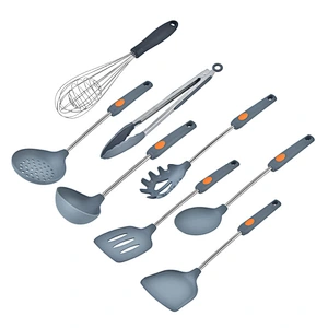 7pcs Silicone Kitchen Utensils Set cookware set gadget Heat Resistant Stainless Steel Handle Silicone Cooking Utensil Set