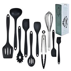 10Pcs Kitchen Utensil set Cookware Set Nonstick Silicone Spatula Spoon Oil Brush Heat Resistant Silicone Cooking Utensils set