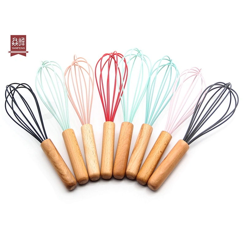 Kitchen gadget food grade manual egg tools silicone Egg Beater Whisk Cooking Baking Egg Tools for Blending Whisking
