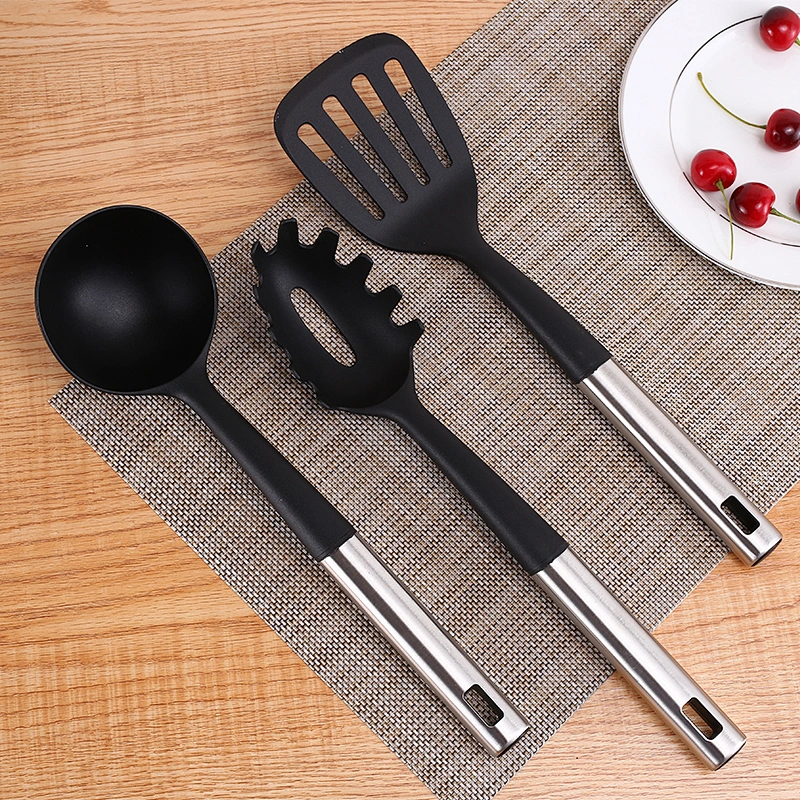 Kitchen Utensil Set Accessories Nylon Cooking Spatula Heat Resistant Nylon Kitchen Cooking Utensils Set With Holder