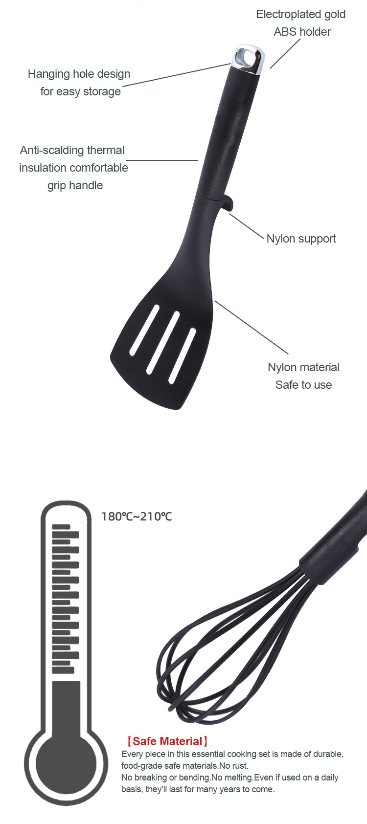 nylon kitchen utensil set
