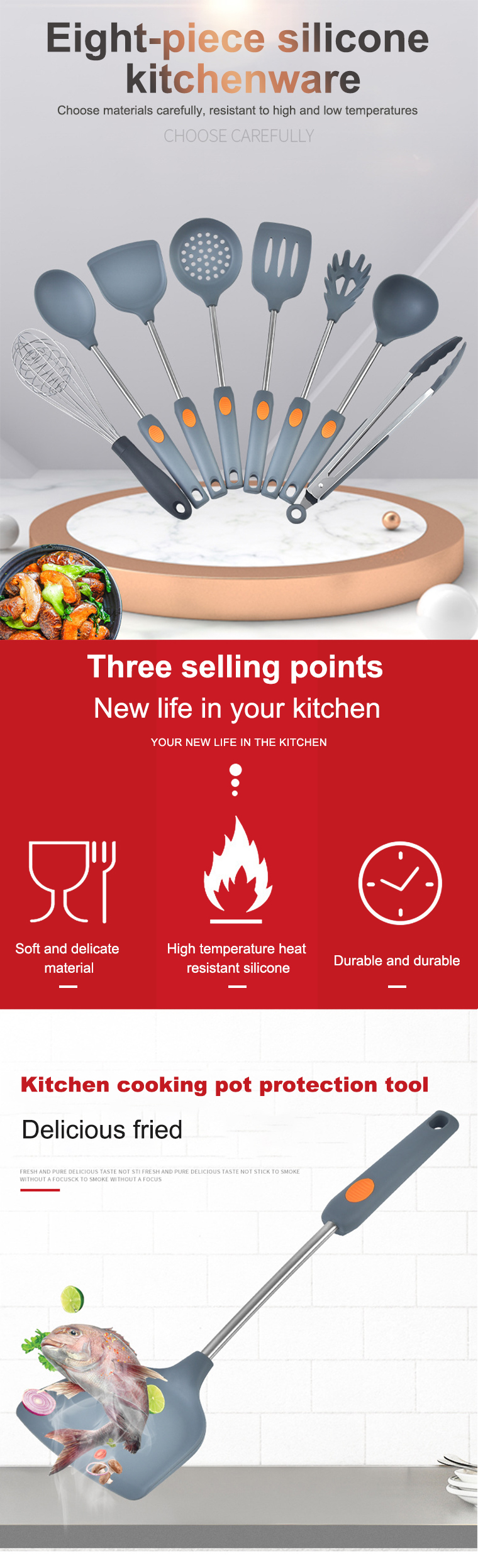 silicone kitchen utensil set