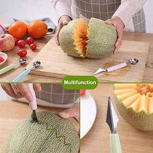 Fruit Platter Carving Knife Melon Spoon Ice Cream Dig Scoop Watermelon Kitchen DIY Cold Dishes Gadgets Slicer Tools Food Cutter