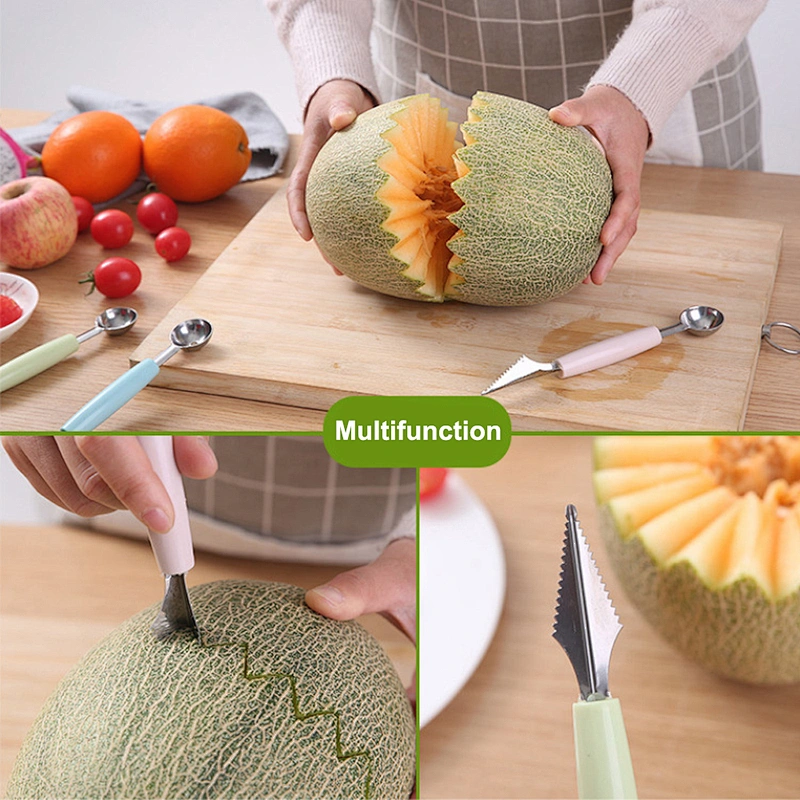 Fruit Platter Carving Knife Melon Spoon Ice Cream Dig Scoop Watermelon Kitchen DIY Cold Dishes Gadgets Slicer Tools Food Cutter