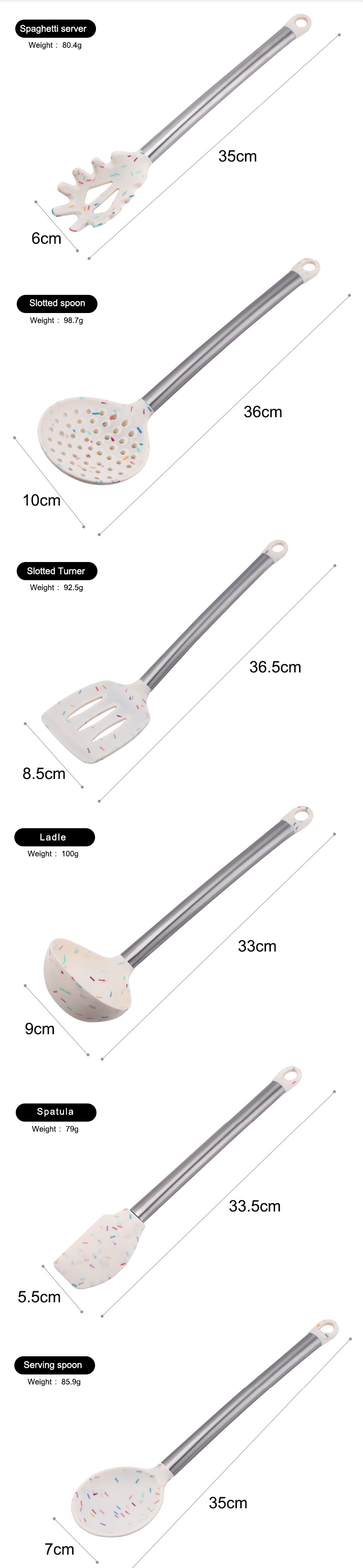 silicone kitchen utensil set