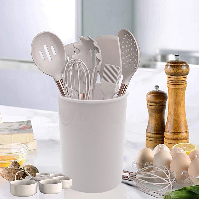 24pcs Silicone Kitchen Utensils Set Non stick Kitchen Cookware set with Stainless Steel Handle Silicone Cooking Utensil Set
