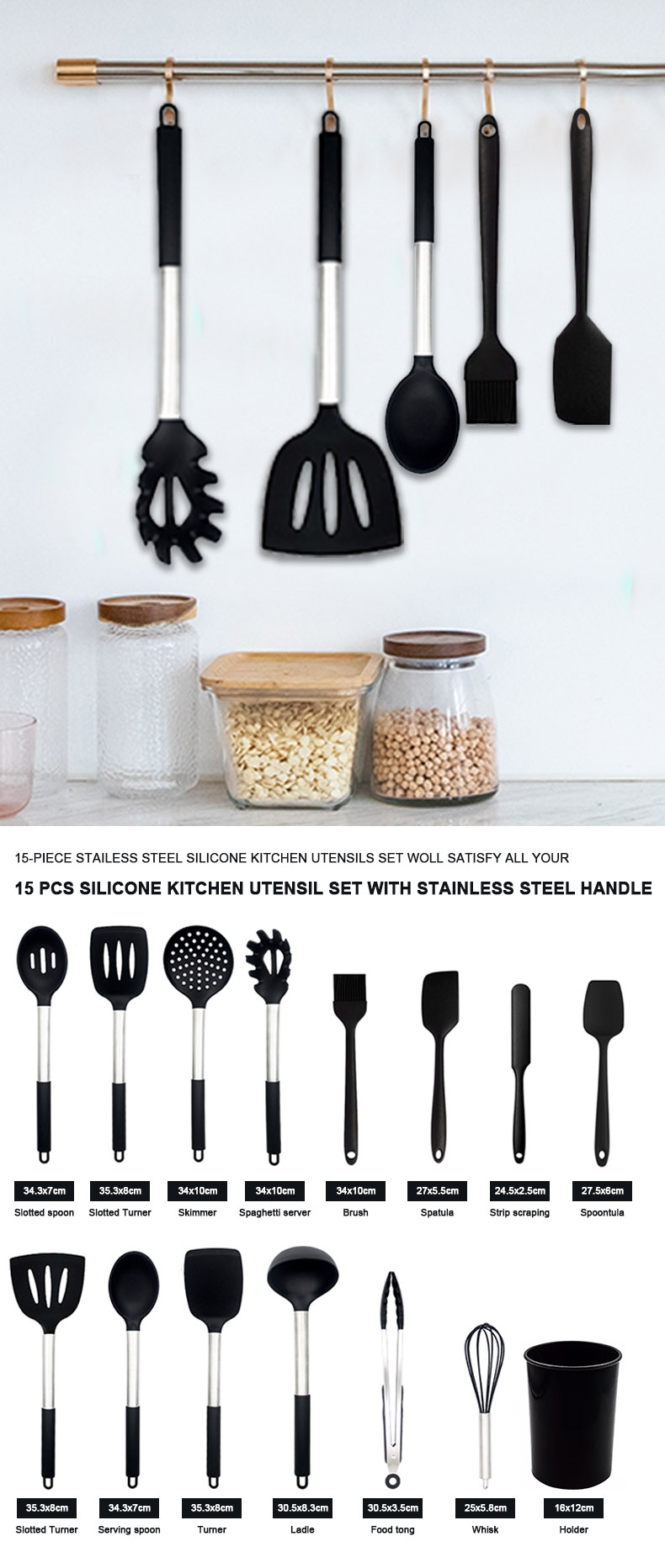 stainless steel cooking utensils set